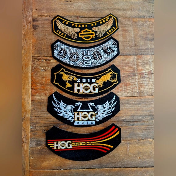 Harley Davidson HOG Patches Lot 2013-2017 Wings Moto Rocker Motorcycle - Picture 1 of 4